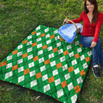 Saint Patrick's Day Argyle Pattern Print Quilt