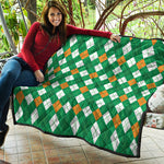 Saint Patrick's Day Argyle Pattern Print Quilt