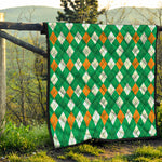 Saint Patrick's Day Argyle Pattern Print Quilt