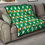 Saint Patrick's Day Argyle Pattern Print Quilt