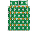 Saint Patrick's Day Argyle Pattern Print Quilt Bed Set