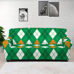 Saint Patrick's Day Argyle Pattern Print Sofa Cover