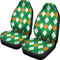 Saint Patrick's Day Argyle Pattern Print Universal Fit Car Seat Covers