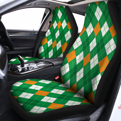 Saint Patrick's Day Argyle Pattern Print Universal Fit Car Seat Covers