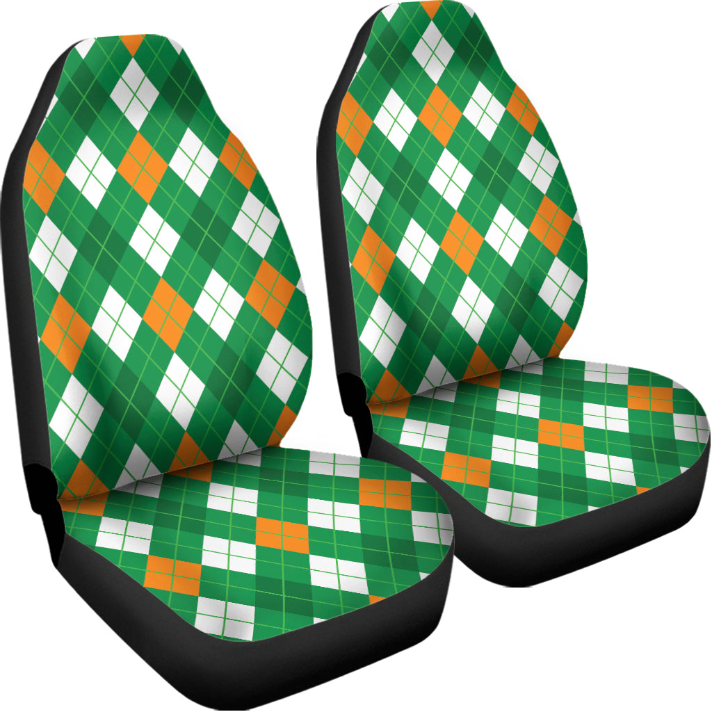 Saint Patrick's Day Argyle Pattern Print Universal Fit Car Seat Covers