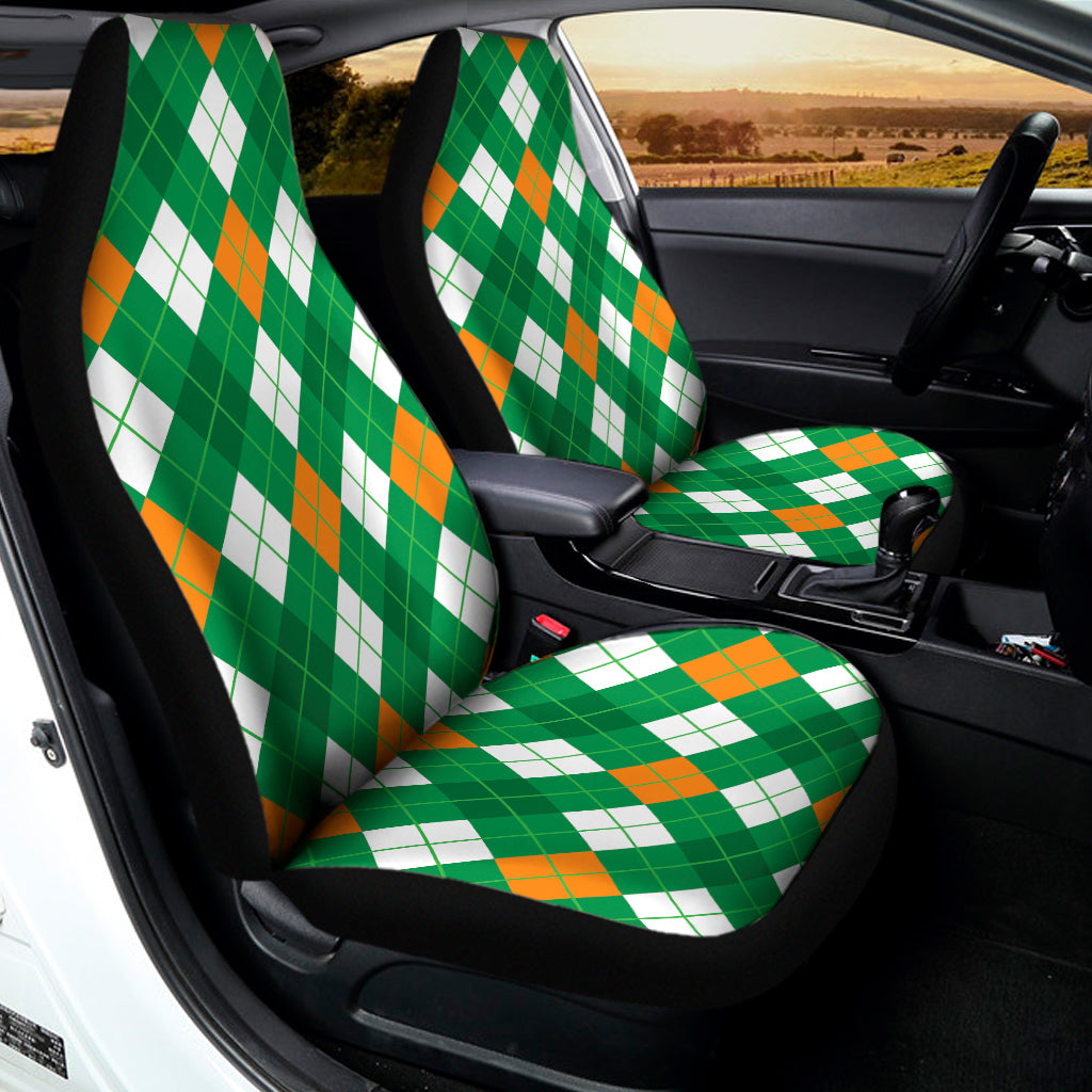 Saint Patrick's Day Argyle Pattern Print Universal Fit Car Seat Covers