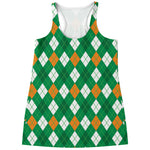 Saint Patrick's Day Argyle Pattern Print Women's Racerback Tank Top