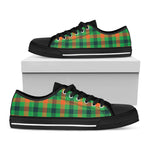 Saint Patrick's Day Buffalo Plaid Print Black Low Top Shoes