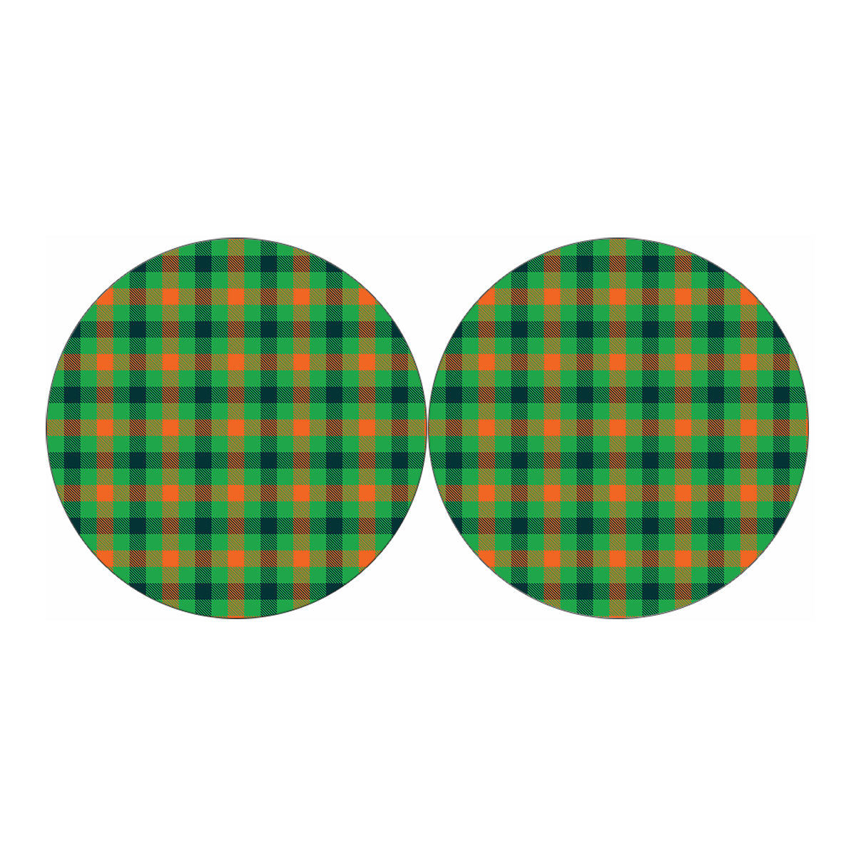 Saint Patrick's Day Buffalo Plaid Print Car Coasters