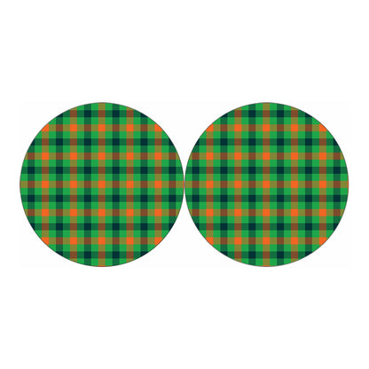 Saint Patrick's Day Buffalo Plaid Print Car Coasters