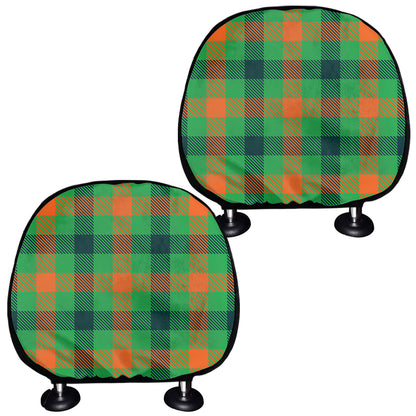 Saint Patrick's Day Buffalo Plaid Print Car Headrest Covers