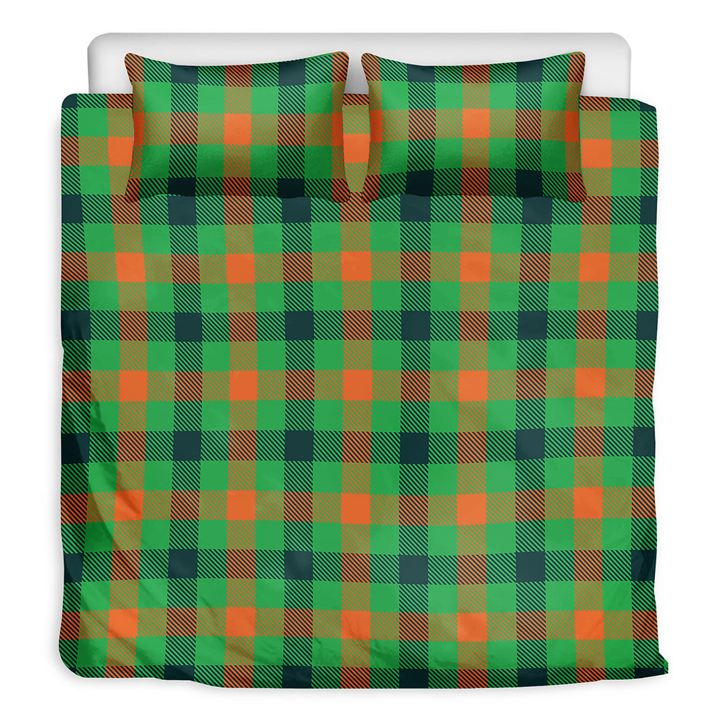 Saint Patrick's Day Buffalo Plaid Print Duvet Cover Bedding Set