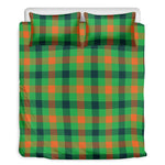 Saint Patrick's Day Buffalo Plaid Print Duvet Cover Bedding Set