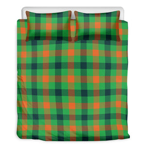 Saint Patrick's Day Buffalo Plaid Print Duvet Cover Bedding Set