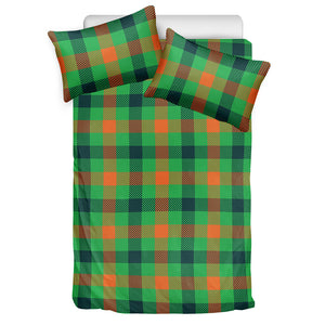 Saint Patrick's Day Buffalo Plaid Print Duvet Cover Bedding Set