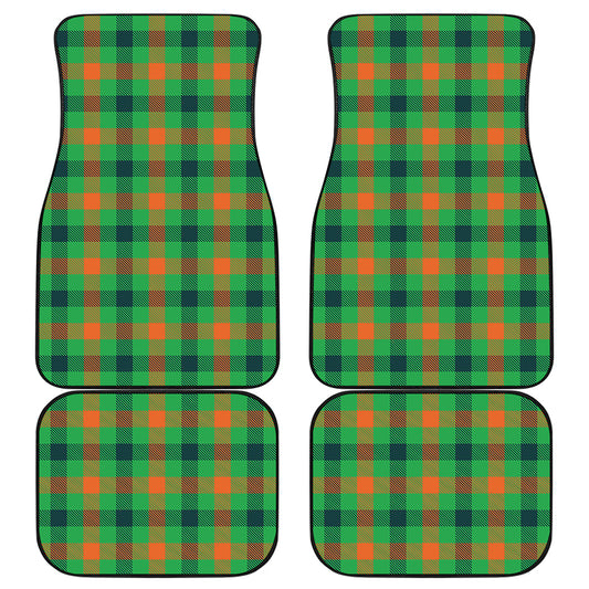 Saint Patrick's Day Buffalo Plaid Print Front and Back Car Floor Mats