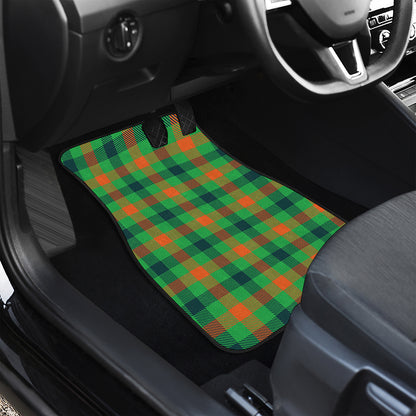 Saint Patrick's Day Buffalo Plaid Print Front and Back Car Floor Mats