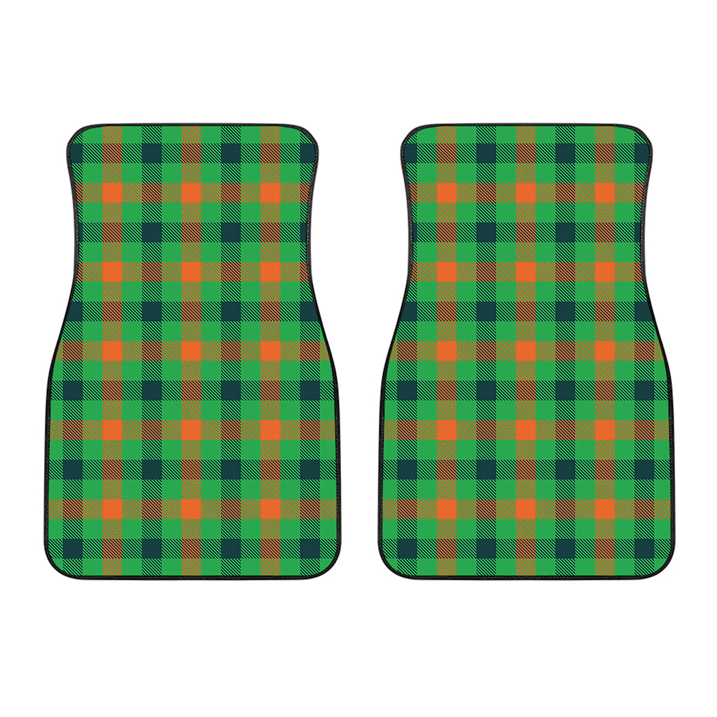 Saint Patrick's Day Buffalo Plaid Print Front Car Floor Mats