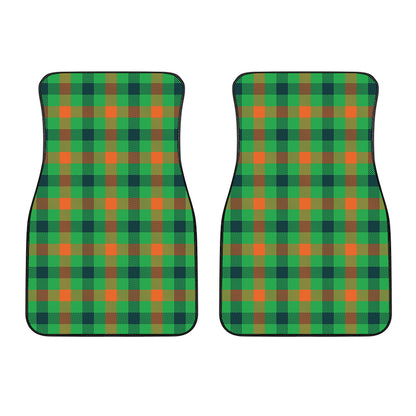 Saint Patrick's Day Buffalo Plaid Print Front Car Floor Mats