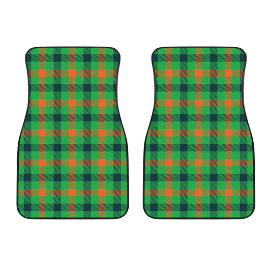 Saint Patrick's Day Buffalo Plaid Print Front Car Floor Mats