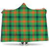 Saint Patrick's Day Buffalo Plaid Print Hooded Blanket