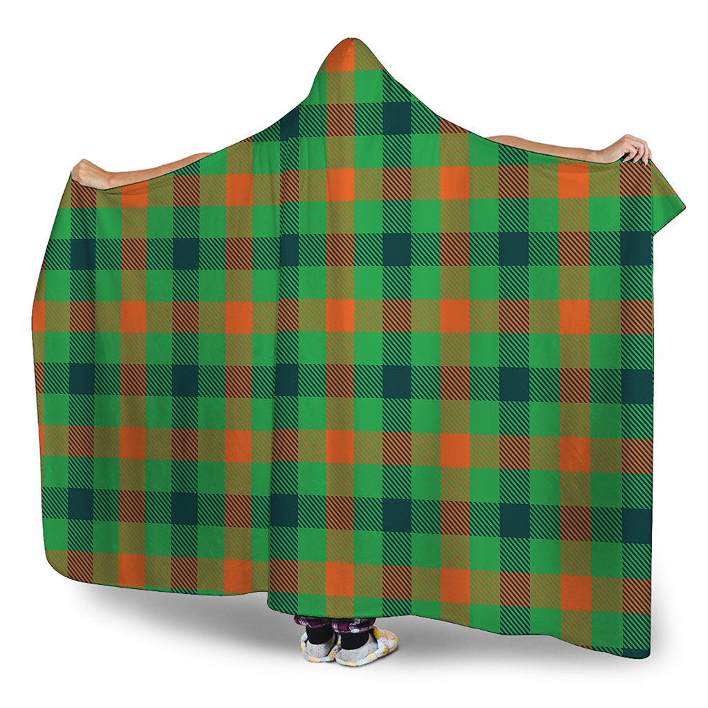 Saint Patrick's Day Buffalo Plaid Print Hooded Blanket