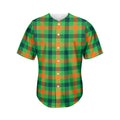 Saint Patrick's Day Buffalo Plaid Print Men's Baseball Jersey