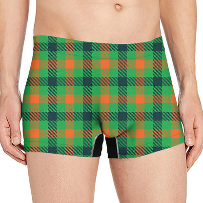 Saint Patrick's Day Buffalo Plaid Print Men's Boxer Briefs