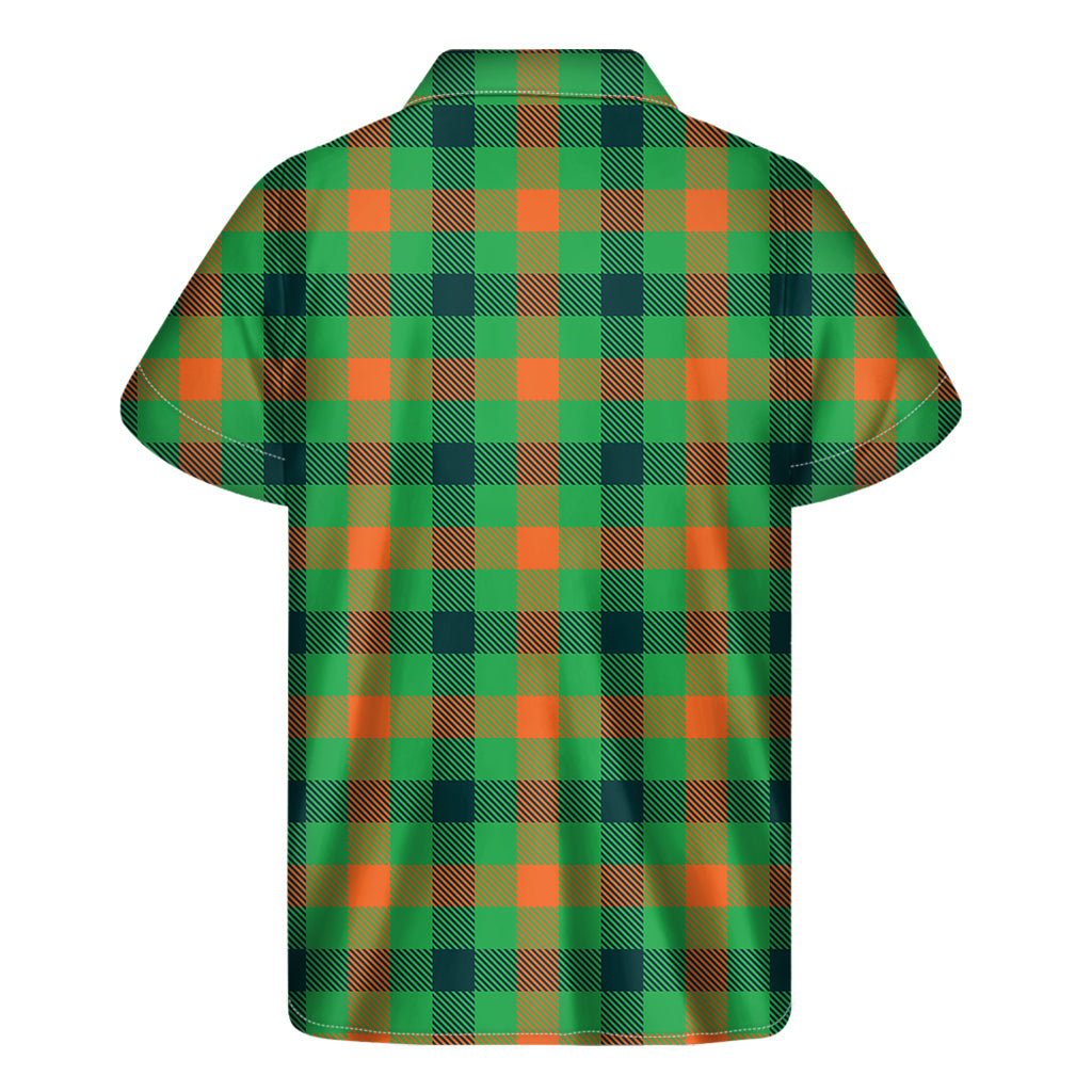 Saint Patrick's Day Buffalo Plaid Print Men's Short Sleeve Shirt