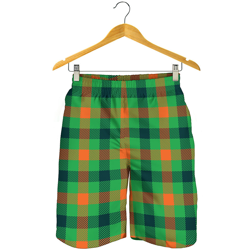 Saint Patrick's Day Buffalo Plaid Print Men's Shorts