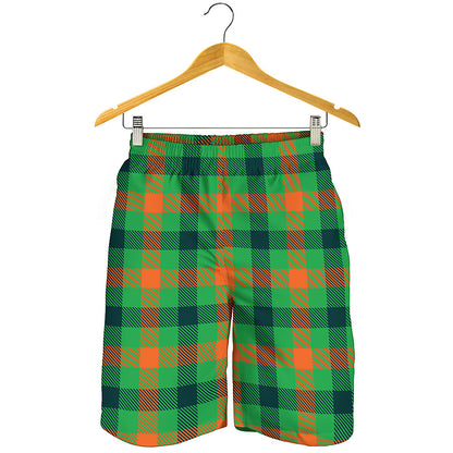 Saint Patrick's Day Buffalo Plaid Print Men's Shorts