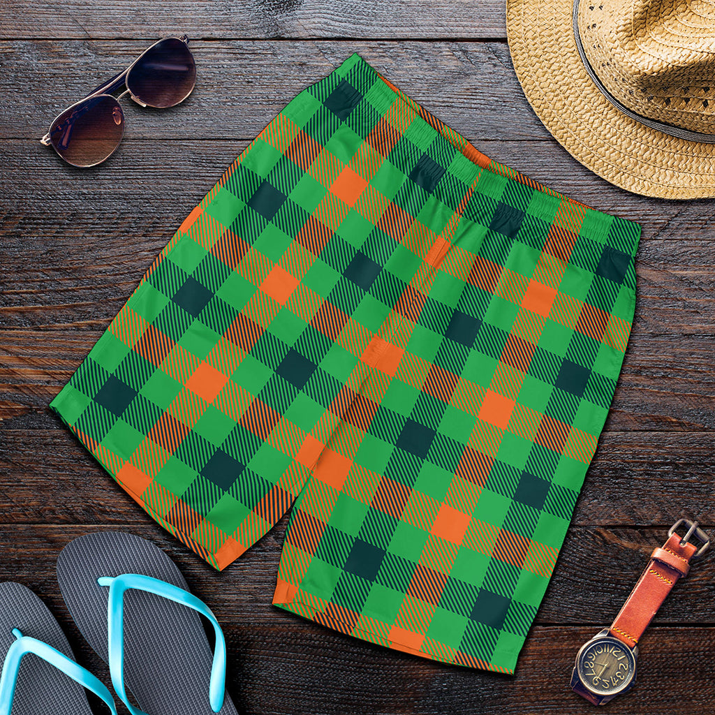 Saint Patrick's Day Buffalo Plaid Print Men's Shorts