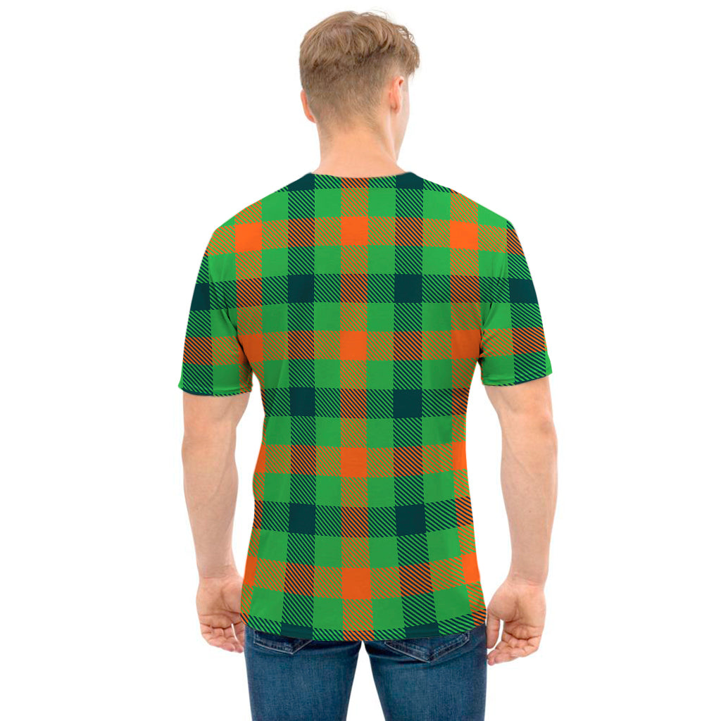 Saint Patrick's Day Buffalo Plaid Print Men's T-Shirt