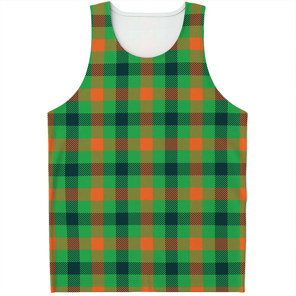 Saint Patrick's Day Buffalo Plaid Print Men's Tank Top
