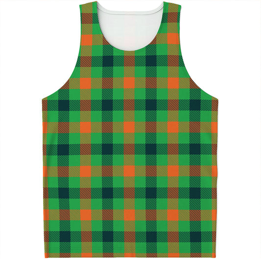 Saint Patrick's Day Buffalo Plaid Print Men's Tank Top