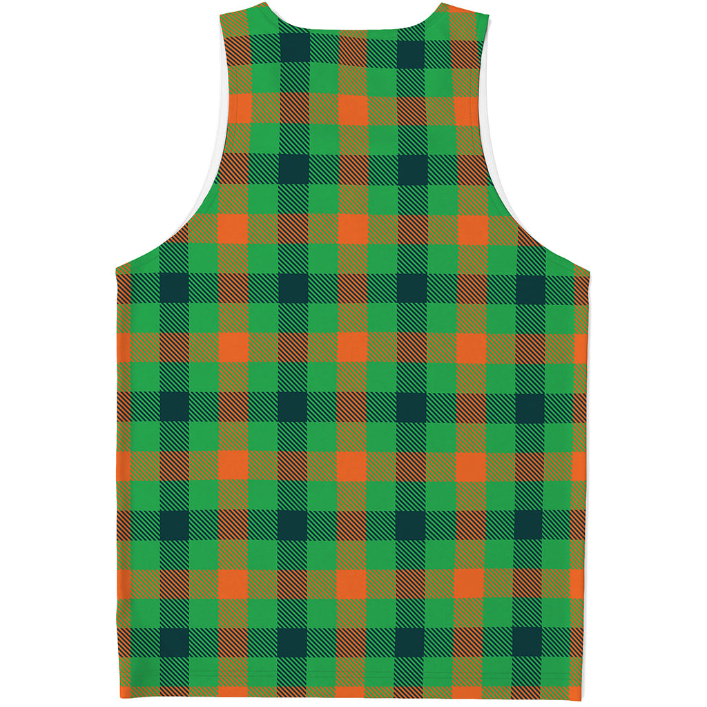 Saint Patrick's Day Buffalo Plaid Print Men's Tank Top