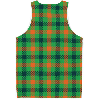 Saint Patrick's Day Buffalo Plaid Print Men's Tank Top