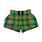 Saint Patrick's Day Buffalo Plaid Print Muay Thai Boxing Shorts