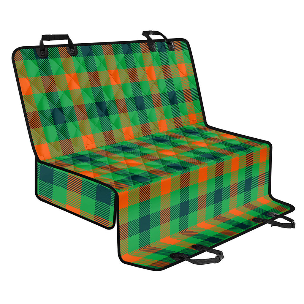 Saint Patrick's Day Buffalo Plaid Print Pet Car Back Seat Cover