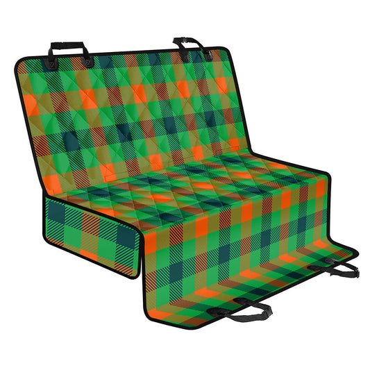 Saint Patrick's Day Buffalo Plaid Print Pet Car Back Seat Cover