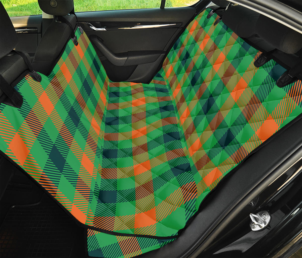 Saint Patrick's Day Buffalo Plaid Print Pet Car Back Seat Cover