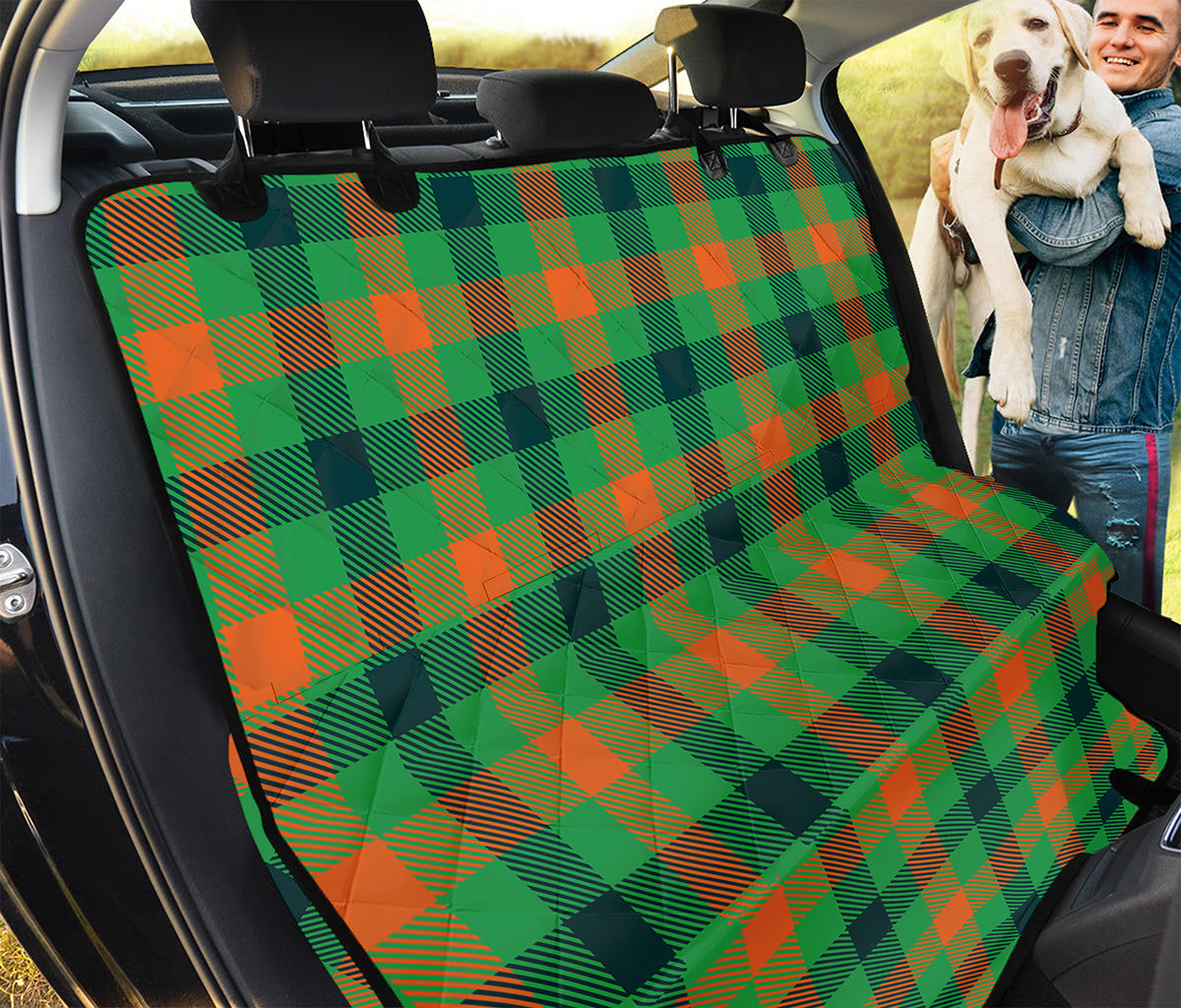 Saint Patrick's Day Buffalo Plaid Print Pet Car Back Seat Cover