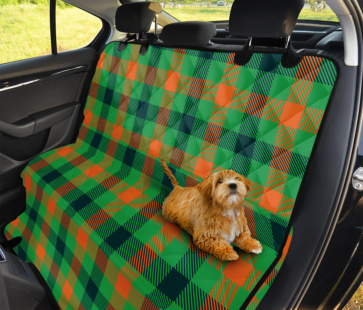 Saint Patrick's Day Buffalo Plaid Print Pet Car Back Seat Cover