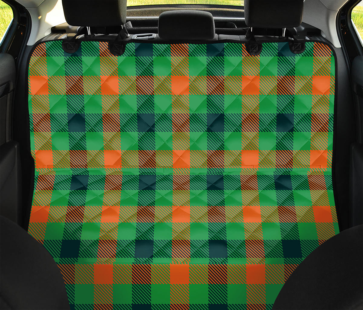 Saint Patrick's Day Buffalo Plaid Print Pet Car Back Seat Cover