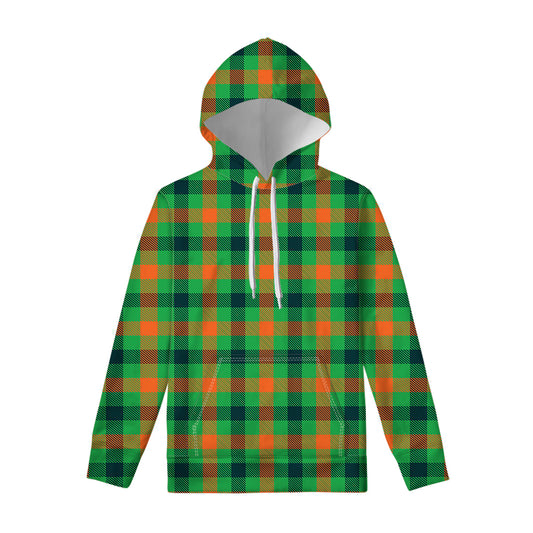 Saint Patrick's Day Buffalo Plaid Print Pullover Hoodie