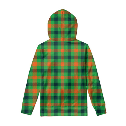 Saint Patrick's Day Buffalo Plaid Print Pullover Hoodie