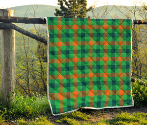 Saint Patrick's Day Buffalo Plaid Print Quilt