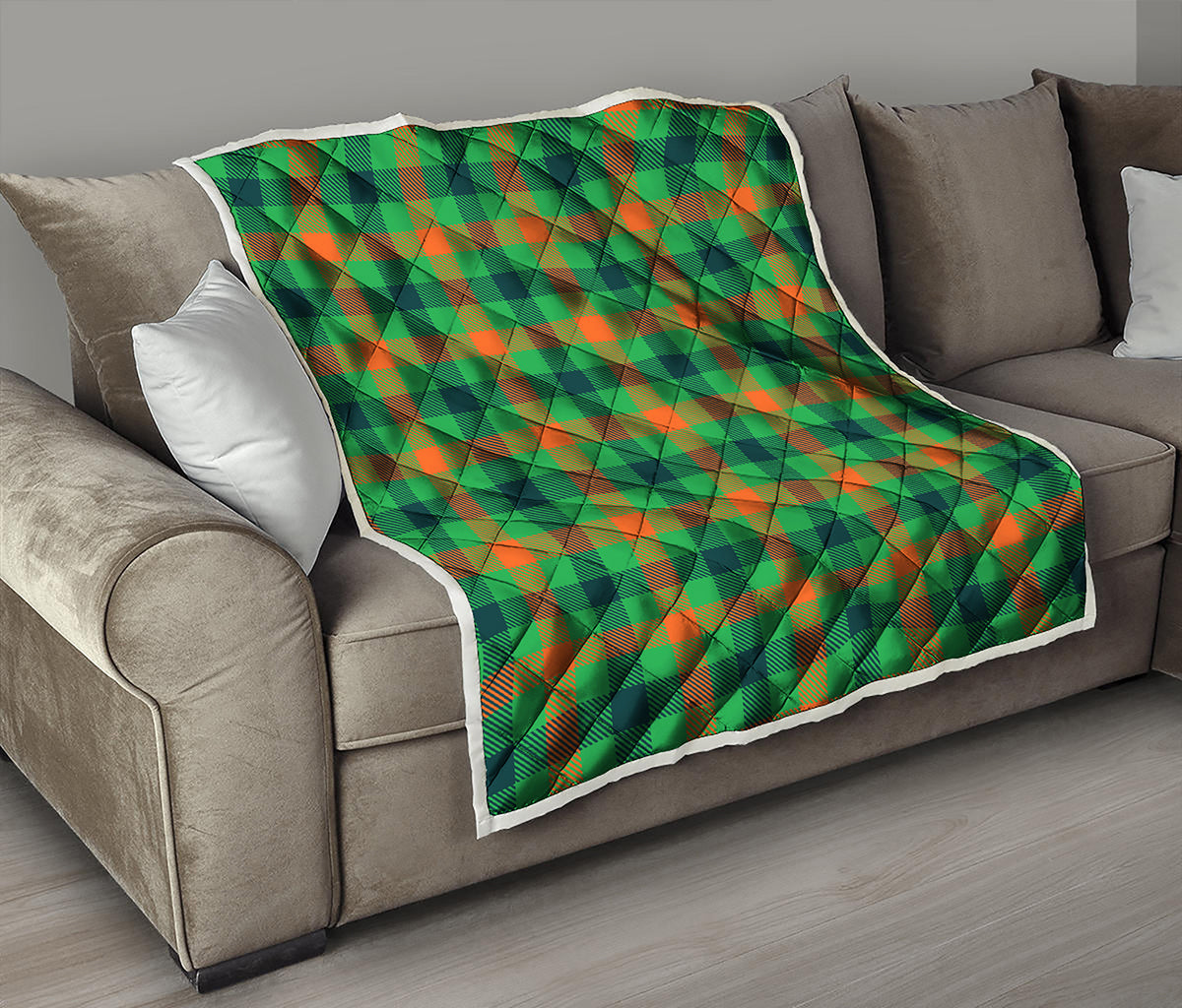 Saint Patrick's Day Buffalo Plaid Print Quilt