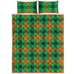 Saint Patrick's Day Buffalo Plaid Print Quilt Bed Set