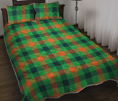 Saint Patrick's Day Buffalo Plaid Print Quilt Bed Set